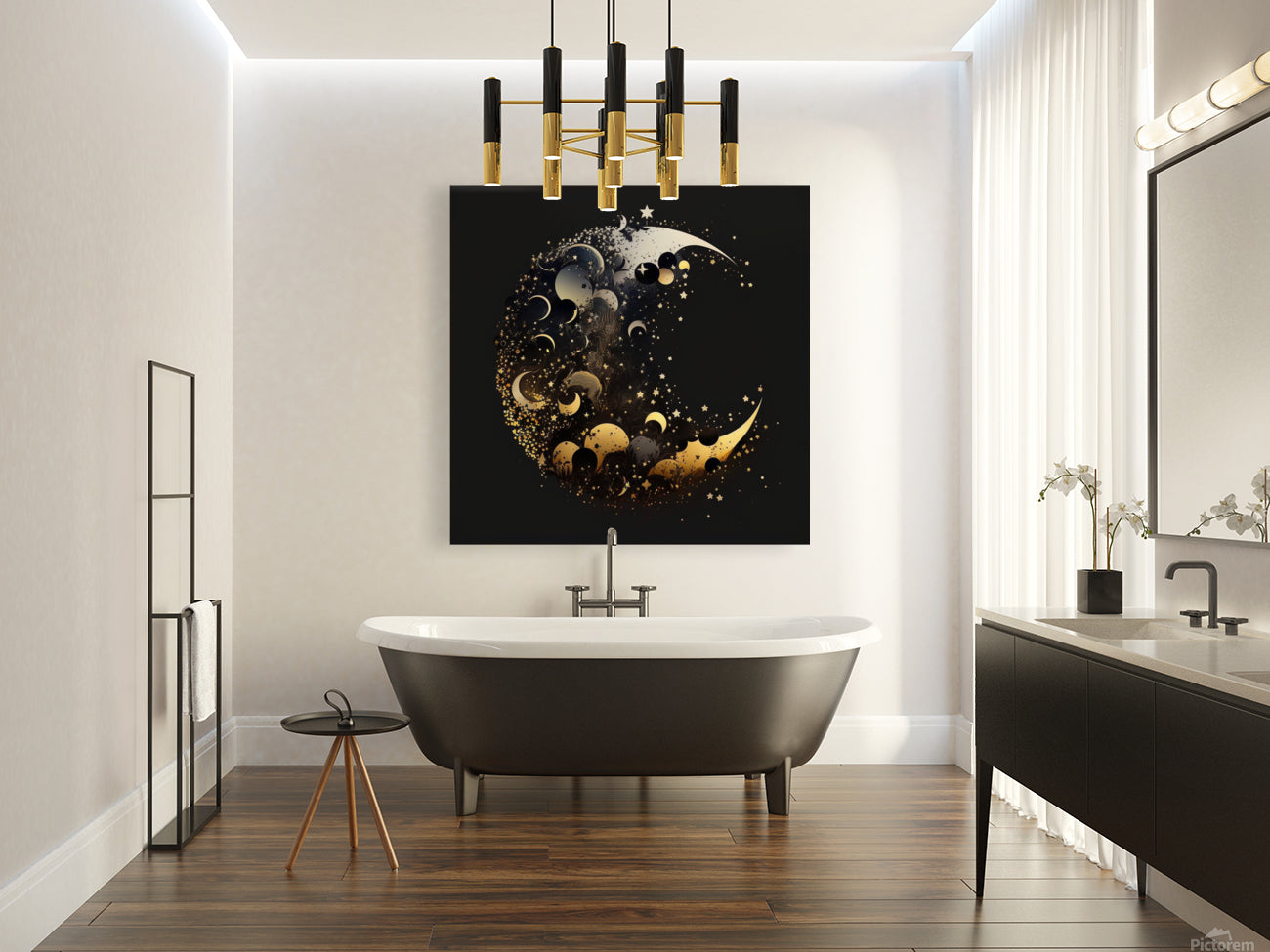 Black and Gold Moon and Stars Print – casalingo crafts